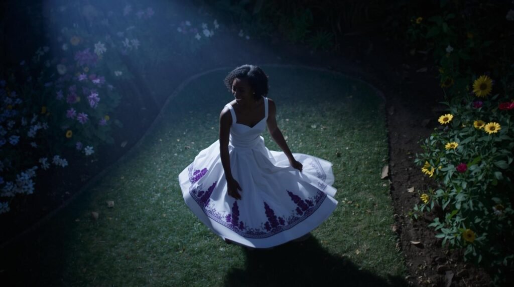 Améthyste, dansant toute heureuse dans son jardin d'Éden