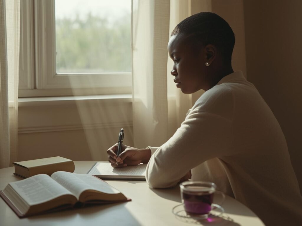 améthyste en train d'écrire