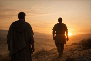 Jonathan regarde David, marchant vers la lumière